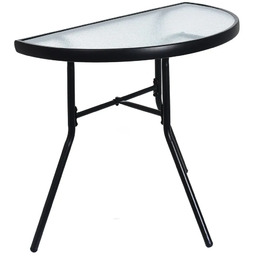 Edinos Szklany Półokrągły Stolik Balkonowy Dąb R4-N89