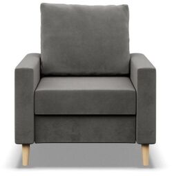 Fotel skandynawski, MILO, velvet, 75x92x92 cm, jasny szary