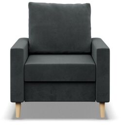 Fotel skandynawski, MILO, velvet, 75x92x92 cm, ciemny szary