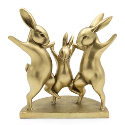 Eurofirany Figurka wielkanocna 86 22x10x23 Zajączki złota