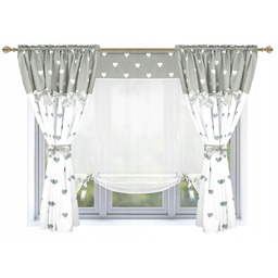 Zestaw firan Bawaria Serce 420x160 Panel+ Zasłony