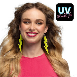 Kolczyki Flash neonowe żółte UV