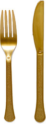 Sztućce plastikowe złote - 24 szt.