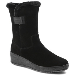 Rieker Czarne Botki Ocieplane Buty Damskie Na Koturnie