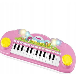 RÓŻOWE PIANINKO ORGANKI W UCHWYTEM DŹWIĘK ZABAWKA 3+