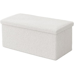 Relaxdays Ławka, miejsce do przechowywania, materiał pluszowy, składany,