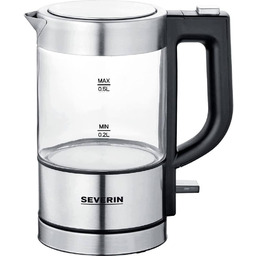 Severin Mini Czajnik Szklany 0,5L Stal Nierdzewna Kompaktowy