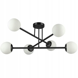 Lampa sufitowa, żyrandol wisząca 6xE27 77cm BALI czarna