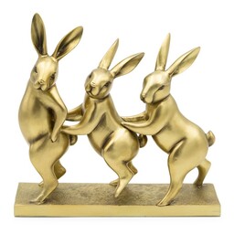 Eurofirany Figurka wielkanocna 88 24x9x23 Zajączki złota