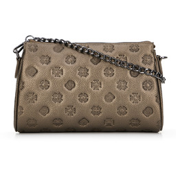 Torebka crossbody skórzana z tłoczeniem złota