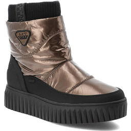 Marco Tozzi Brązowe Metaliczne Śniegowce Modne Obuwie Damskie