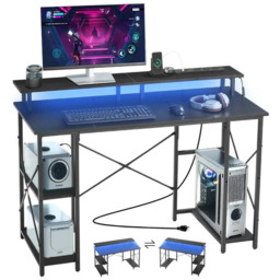 Stół gamingowy dwustronny 120 cm z oświetleniem LED,