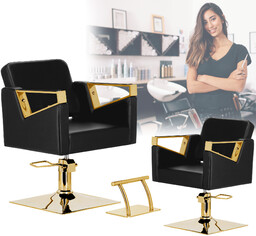 Fotel fryzjerski Tomas Gold hydrauliczny obrotowy do salonu