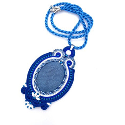 Pakamera Wisiorek sutasz niebieski Gaja dżinsowy naszyjnik romantyczny