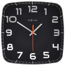 Nextime Zegar ścienny kwadratowy (czarny) Classy