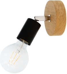 Lampa ścienna Elmo 1xE27 Max.25W Dąb Olejowany/Czarny Metal