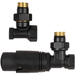 Zestaw zaworów kątowych termostatycznych do grzejnika antracyt/czarny