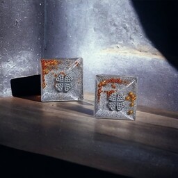 Pakamera Koniczynki : UNIKATOWE klipsy - srebrno złote