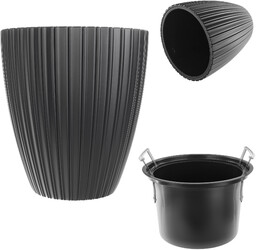 Doniczka na kwiaty Raivael 30 cm czarna