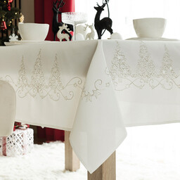 Markizeta Obrus świąteczny 140x220 001 biały Blask