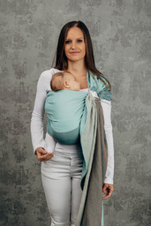 Chusta kółkowa LennyLamb - Mała Jodełka Baby Mint