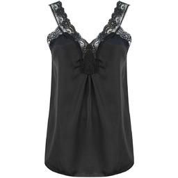 Satynowy długi top sexi koronka ramiączka-XL/2XL