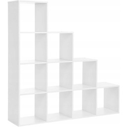 Regał Schodkowy Kostkowy Półka Biała 10 Kostek