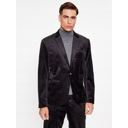 GUESS CZARNA WELUROWA MĘSKA MARYNARKA SLIM ELEGANCKA S