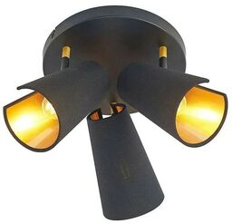 Lindby - Zylindro 3 Lampa Sufitowa Black/Gold