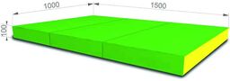 materac Kometa 150x100x10 trzyczęściowy jasnozielono-żółty