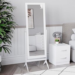 Nishano prostokątne lustro na całej długości wolnostojące drewniane