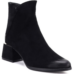 Botki damskie na obcasie zamszowe czarne Potocki SZ12875