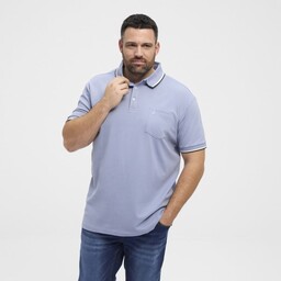 Duża Koszulka Polo Męska Niebieska NORTH LATITUDE