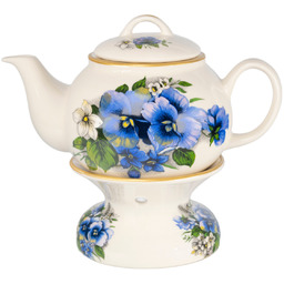 Dzbanek podgrzewacz bratki ceramiczny Mieroszów sitko