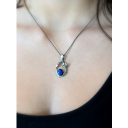 Lazurowa natura - wisior srebrny z lapis lazuli