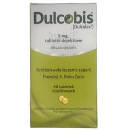 Dulcobis 5 mg, 40 tabletek dojelitowych - krótkotrwałe