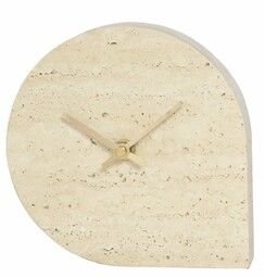 Aytm STILLA Zegar Stołowy - Trawertyn / Złote