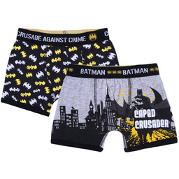 2x szaro-czarne bokserki chłopięce batman dc comics