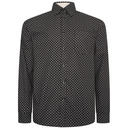 Duża Koszula Męska z Wzorem Czarna KAM