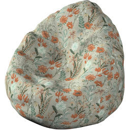 Worek do siedzenia, kolorowe kwiaty na szarym tle,