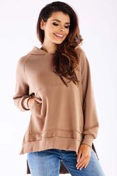 Bluza z Kieszenią Kangurką - Beżowa