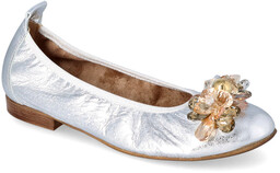 Modne baleriny z kryształkami - TYMOTEO L1041 SREBRNE