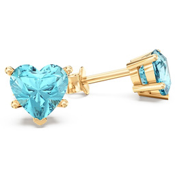 Kolczyki z zółtego złota z niebieskimi topazami LPK-74Z