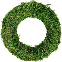 Wieniec z mchem wiklinowy, romantyczna dekoracja, wianek