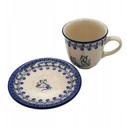 Filiżanka ze spodkiem V: 0,3 l, kotki, Ceramika