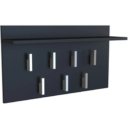 Edinos Czarny wieszak ścienny z półką K0-M66