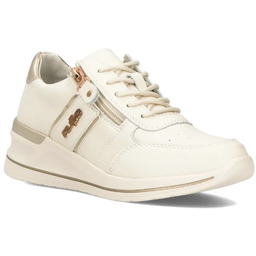 Buty damskie sneakersy skórzane beżowe na zamek Filippo