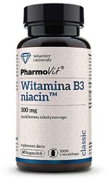 PHARMOVIT Witamina B3 niacin 500 mg, 60 kaps.