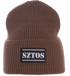 Czapka Zimowa Sztos Damska Beanie Smerfetka Brąz Brązowa