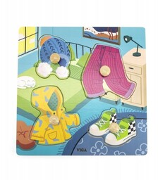 Viga Drewniane Puzzle Z Pinezkami Ubrania